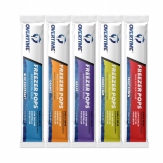 Overtime Electrolyte Freezer Pops, 3oz, 5 Flavor Variety Pack, 30 Each Flavor (Made with Real Sugar)